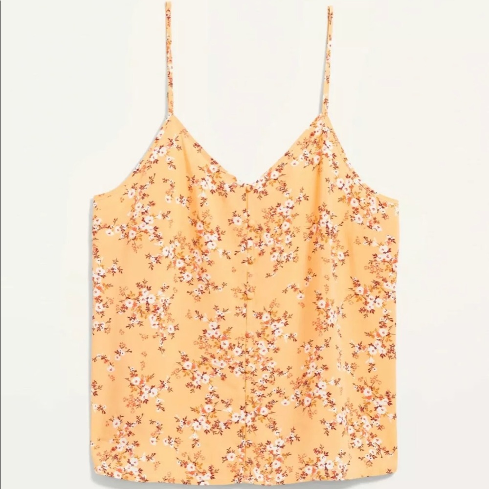 Old Navy Yellow Floral-Print Button-Down Cami Top - Picture 2 of 2